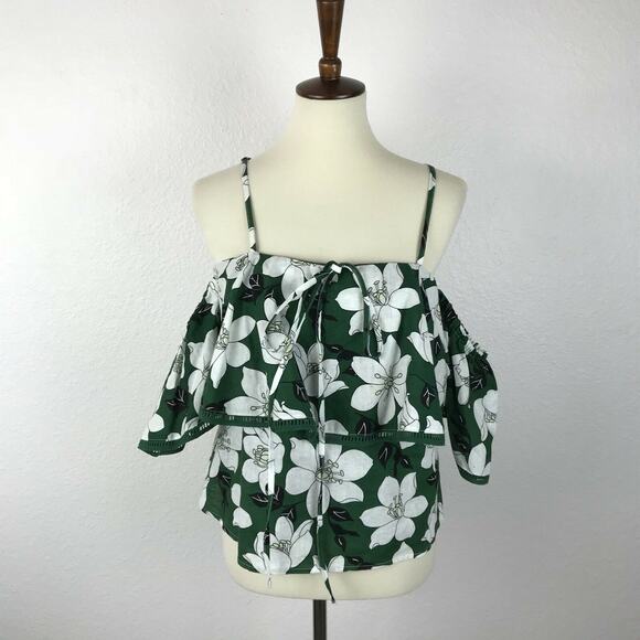 J.O.A. Top Shirt Floral Cold Shoulder - Picture 1 of 10